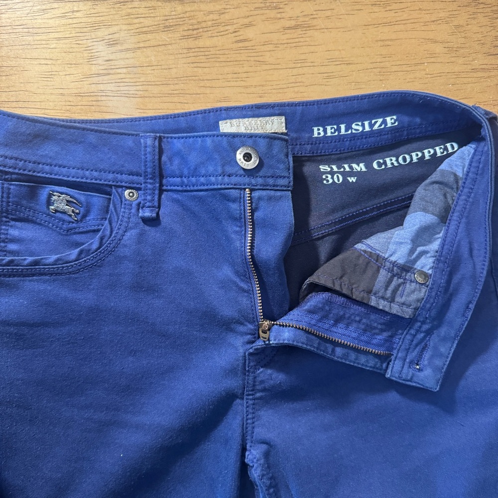BURBERRY BRIT Belsize Slim Cropped Blue Pants